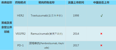 胃癌靶向药